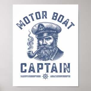 Póster Camisetas de crucero para hombres capitán de lanch