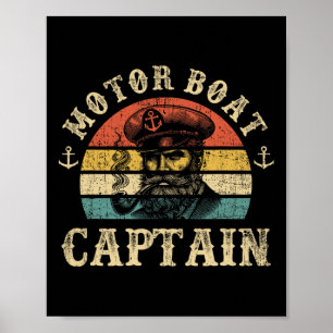 Póster Camisetas de crucero para hombres capitán de lanch