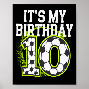Póster Camisetas de Cumpleaños 10 Fútbol Es Mi 10º Cumple