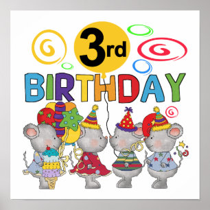 Póster Camisetas de cumpleaños y regalos para ratones