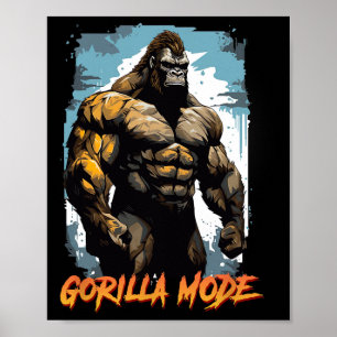 Póster Camisetas de Entrenamiento de Gorila Modo Gorila G