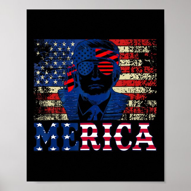 Póster Camisetas De Estados Unidos 4 De Julio Trump Fl Es (Frente)