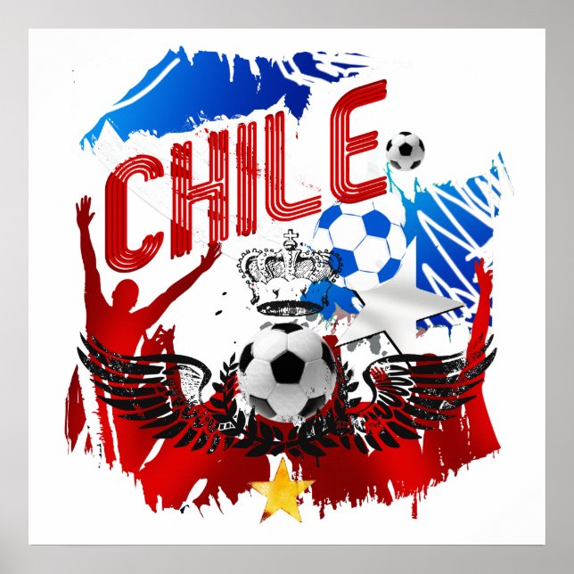 Póster Camisetas de fútbol de Chile y regalos de hinchas  (Frente)