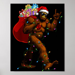 Póster Camisetas de Navidad de Bigfoot para niños y hombr