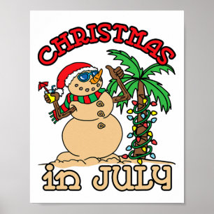 Póster Camisetas De Navidad En Julio Muñeco De Nieve Aren