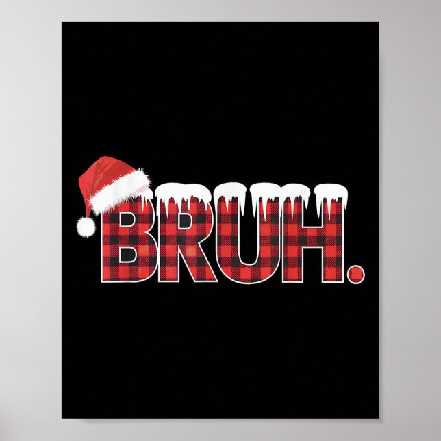 Póster Camisetas De navidades Para Mujeres Búfalo Bruh Ro (Frente)