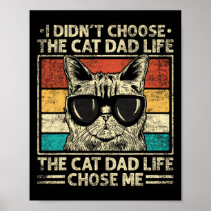 Póster Camisetas de papá de gato para hombres divertidos