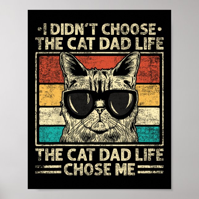 Póster Camisetas de papá de gato para hombres divertidos  (Frente)