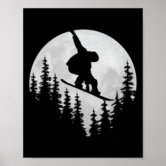 Póster Camisetas de snowboard Freestyle Snowboarder - Sno (Frente)