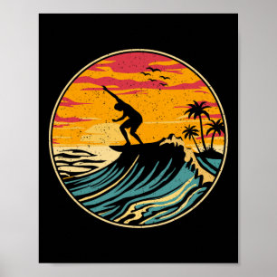 Póster Camisetas de tabla de surf de surf de playa Surfis