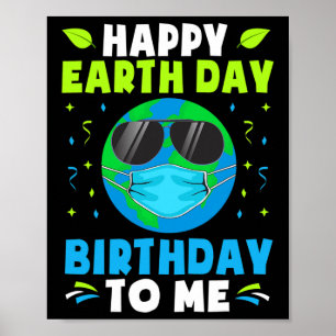 Póster Camisetas del cumpleaños feliz del Día de la Tierr