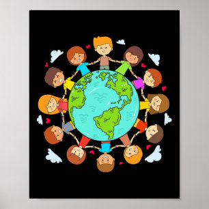 Póster Camisetas del Día de la Tierra Niños jóvenes Chica