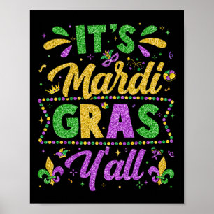 Póster Camisetas del Mardi Gras 2025 Hombres Mujeres niño