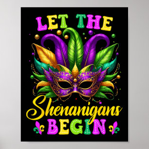 Póster Camisetas Del Mardi Gras Dejan Que Los Shenanigans