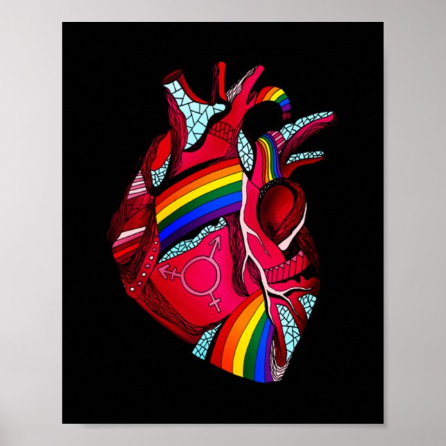 Póster Camisetas del Orgullo Gay Hombres Mujeres LGBT Arc (Frente)