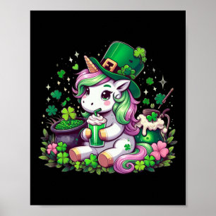 Póster Camisetas Día de San Patricio Unicornio Irlandés N