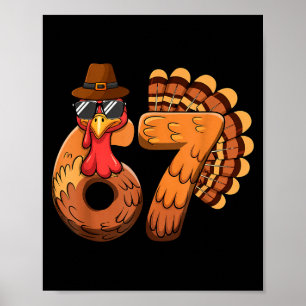 Póster Camisetas divertidas 67 pavo Día de Acción de Grac