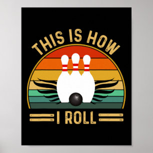 Póster Camisetas divertidas de bolos vintage para mujeres