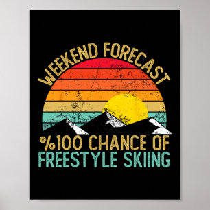 Póster Camisetas divertidas de esquí freestyle para fin d