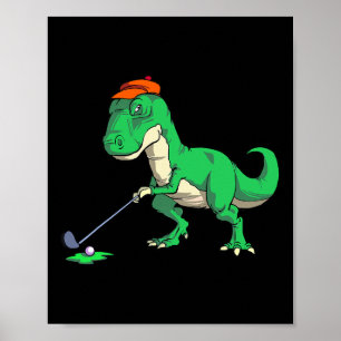 Póster Camisetas divertidas de golf con regalos de dinosa