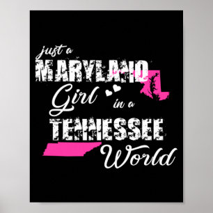 Póster Camisetas Divertidas de Maryland Una Chica de Mary