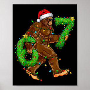 Póster Camisetas divertidas de Navidad de Bigfoot Seis Si