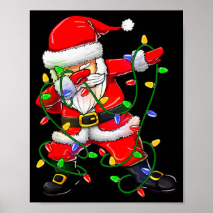 Póster Camisetas divertidas de Navidad de Santa haciendo 