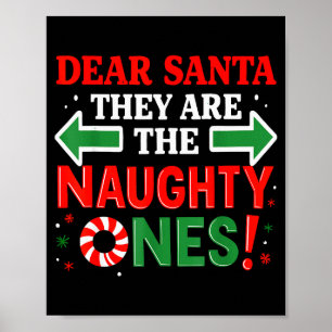 Póster Camisetas divertidas de Navidad, Querido Santa que