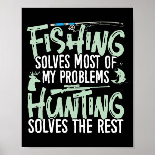 Póster Camisetas Divertidas de Pesca y Caza La Pesca Resu