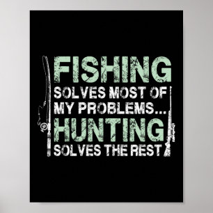 Póster Camisetas Divertidas De Pesca Y Caza Para Hombres