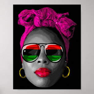 Póster Camisetas Juneteenth Mujeres Afro Muñeca Reina Neg