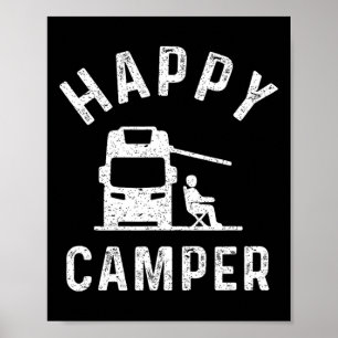 Póster Camisetas para autocaravana Feliz campista