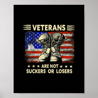 Póster Camisetas para hombres Veteranos no son perdedores