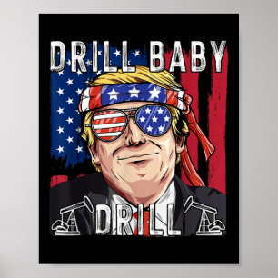 Póster Camisetas partidarios de Trump 2024 taladran a beb