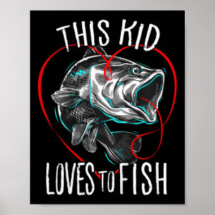 Póster Camisetas Pesqueros Niños A Este Niño Le Encanta P