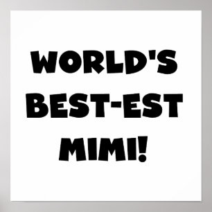 Póster Camisetas y regalo negros del texto Mimi del Mejor