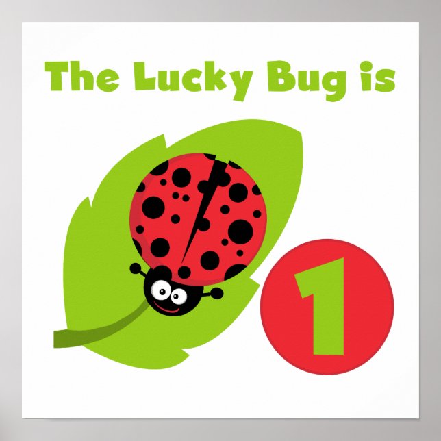 Póster Camisetas y regalos de cumpleaños de Lucky Bug (Frente)