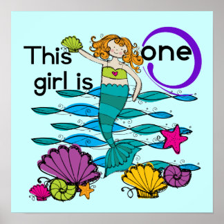 Póster Camisetas y regalos de cumpleaños de Sirena