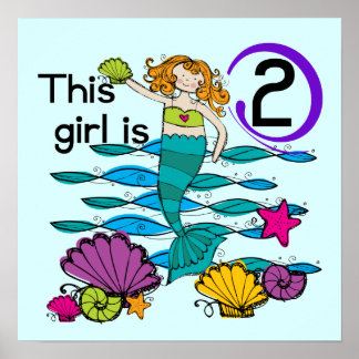 Póster Camisetas y regalos de cumpleaños de Sirena