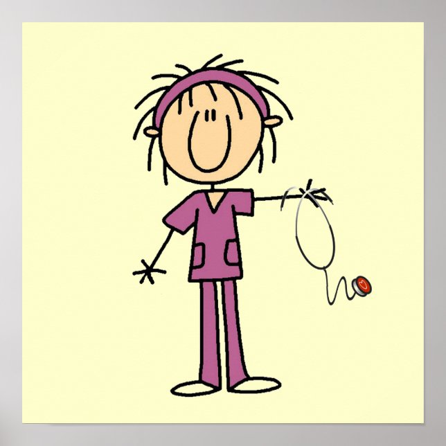 Póster Camisetas y regalos de enfermeras blancas con la f (Frente)