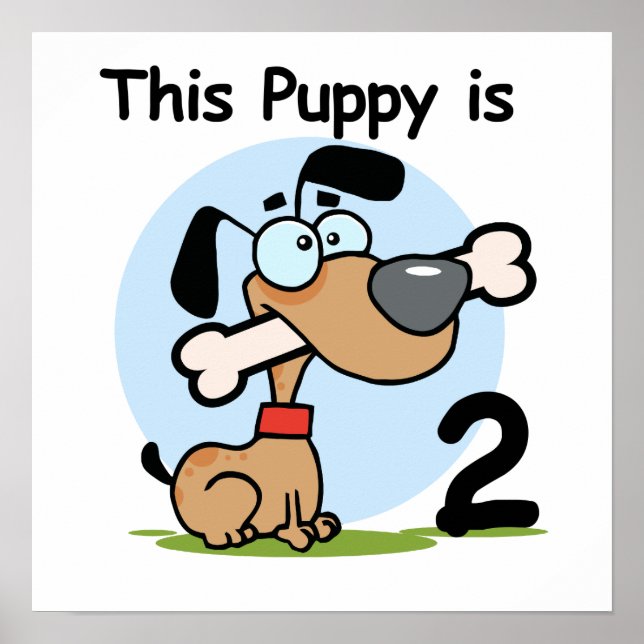 Póster Camisetas y regalos de esta cachorro de 2º cumplea (Frente)