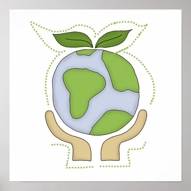 Póster Camisetas y regalos de la Tierra en nuestras manos (Frente)