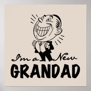 Póster Camisetas y regalos de nuevo abuelo sonrientes