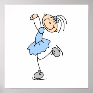 Póster Camisetas y regalos de patinaje artístico Chica az