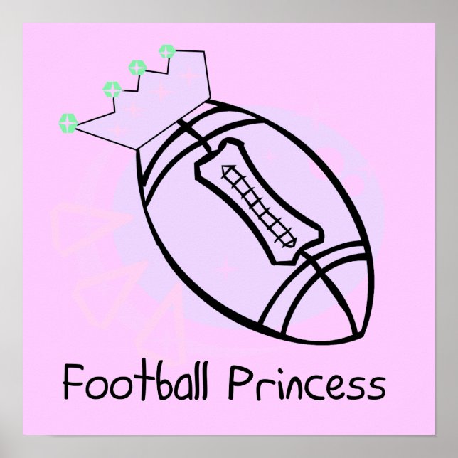 Póster Camisetas y regalos de Princesa de Fútbol (Frente)