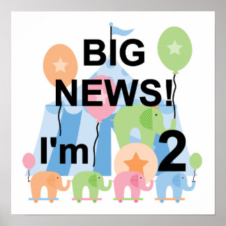 Póster Camisetas y regalos del 2º cumpleaños de Big News 