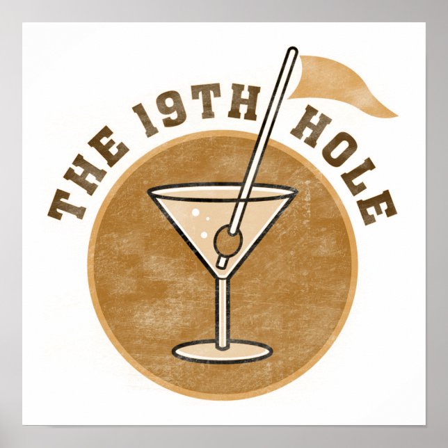 Póster Camisetas y regalos del Golf 19th Hole (Frente)