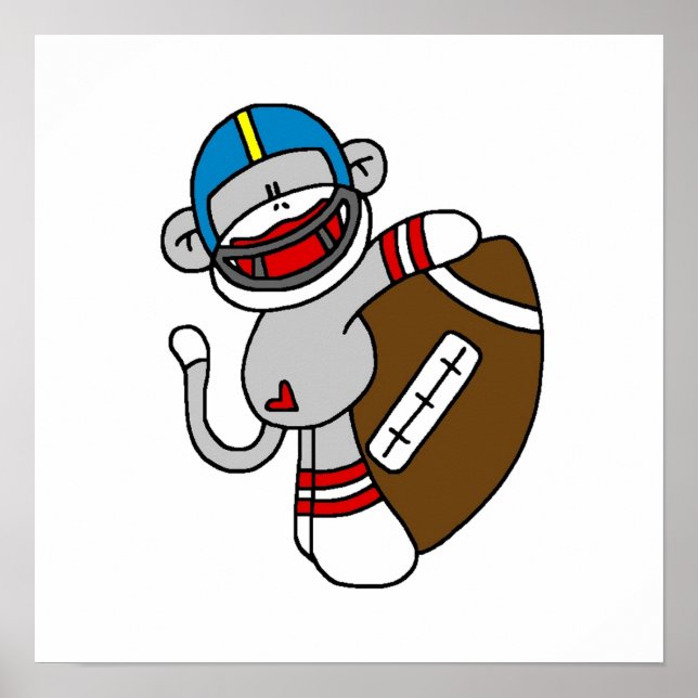 Póster Camisetas y regalos del Sock Monkey Football T (Frente)