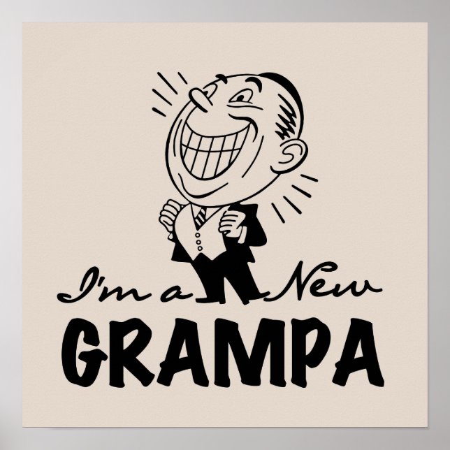 Póster Camisetas y regalos nuevos Grampa sonrientes (Frente)