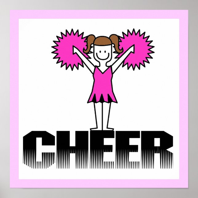 Póster Camisetas y regalos para animadores rosas (Frente)